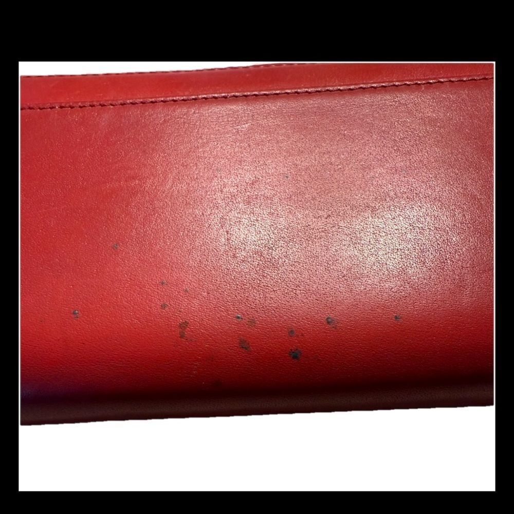 Kate Spade Deep Red Leather Slim Bifold Zipper Wallet - Picture 4 of 8